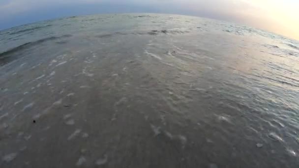 Calmantes olas marinas en la playa . — Vídeo de stock