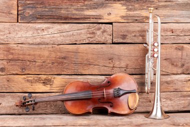 Classic music violin and trumpet. clipart