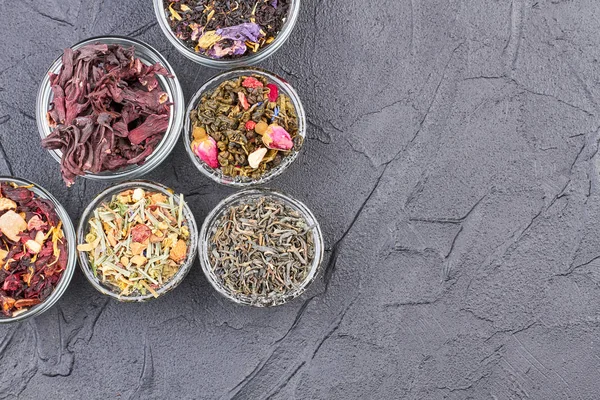 Assortment of various dry tea. — Stock Photo, Image