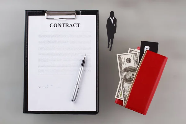Contract with signature. — Stock Photo, Image