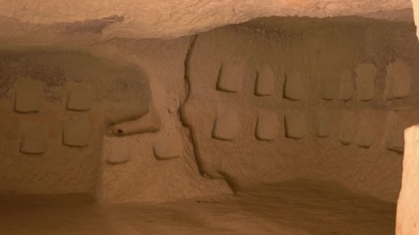 Cappadocië grot huis interieur. — Stockvideo