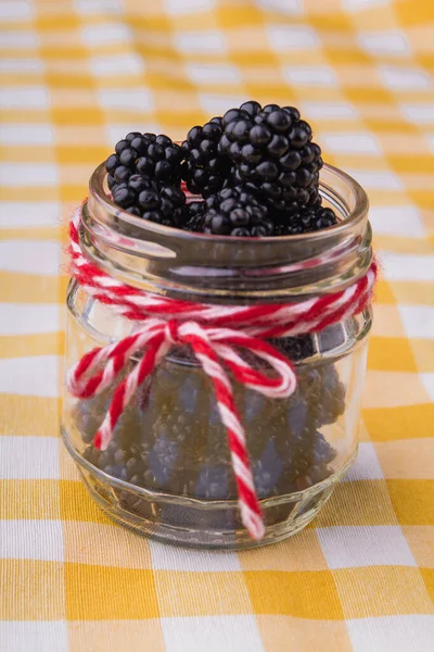 Jar full of blackberries. — Stock Photo, Image