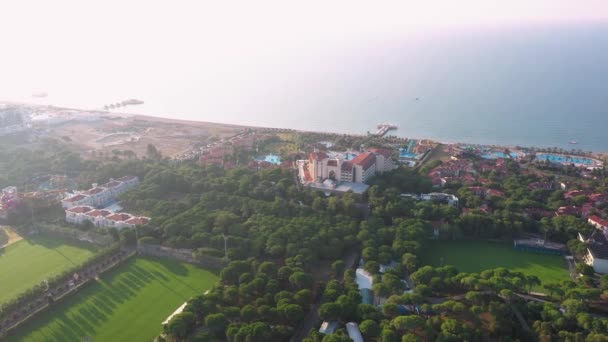 Панорама пляжу турецького курорту.. — стокове відео