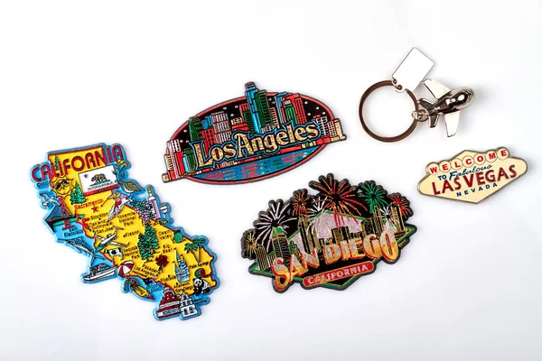 stock image Tourist souvenirs of the USA cities.