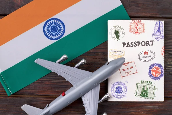 Plano concepto de vuelo a la India . — Foto de Stock
