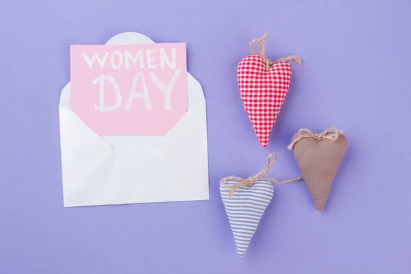 Nők napja koncepció lapos fektetés. — Stock Fotó