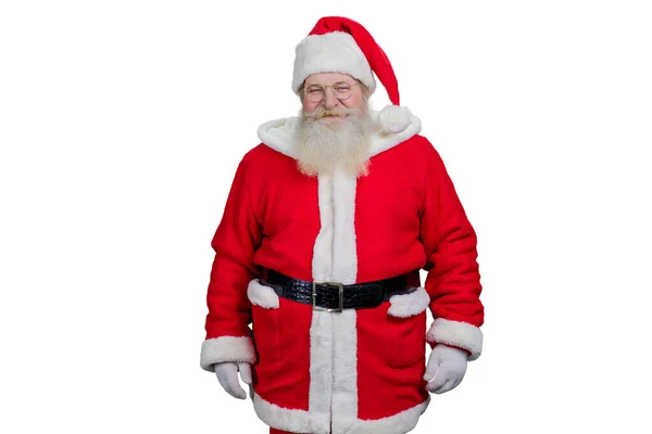 Lächelnder Weihnachtsmann auf weißem Hintergrund. — Stockfoto