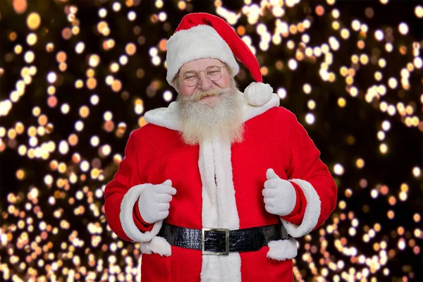 Portrait of bearded smiling Santa Claus. — Stock Photo, Image