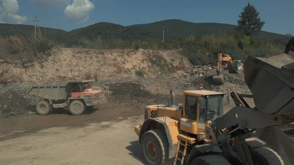 Vista de perto do bulldozer. — Fotografia de Stock