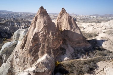 Goreme Ulusal Parkı, Kapadokya 'da kaya oluşumları.