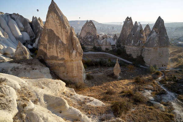 View of valley with incredible stone formations.