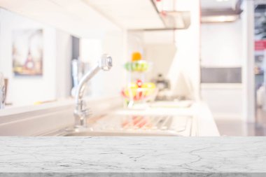 Arka plan Bulanık Mutfak Odası (Arka plan kullanımı için mutfak foom)