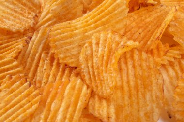 Patates cipsi fotogreftin arka planında güneş ışığı altında 