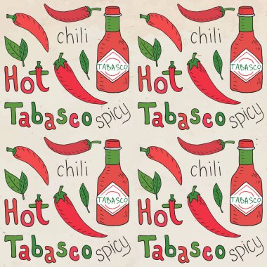 Chili seamless modeli. Yaz güzel illüstrasyon chili biber.