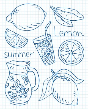 Yaz taze limonata desen sulu limon ile