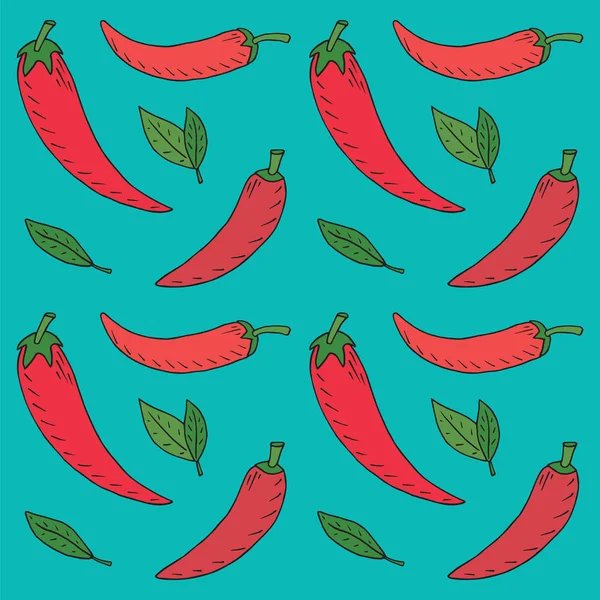 Chili Naadloze Patroon Zomer Mooie Illustratie Van Chili Peper — Stockvector