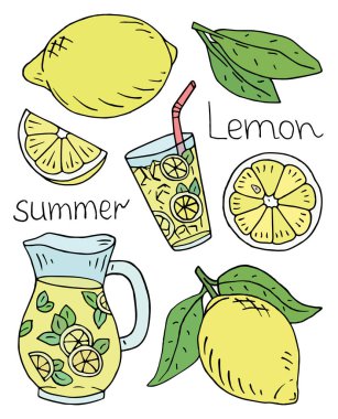 Yaz taze limonata desen sulu limon ile