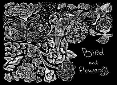 desen kuş ve çiçek
