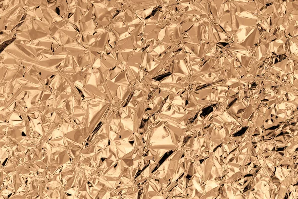 Glänzend Braune Folie Textur Hintergrund Muster Von Packpapier Mit Zerknitterten — Stockfoto