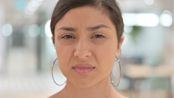 Close up of Stressed Indian Woman having Headache — Stock Video