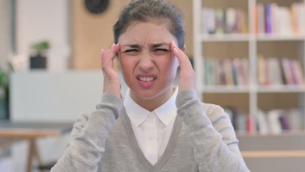 Exhausted Indian Woman having Headache — Stock Video