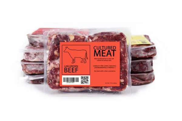 Concepto Carne Cultivada Para Cultivo Artificial Vitro Laboratorio Producción Carne — Foto de Stock
