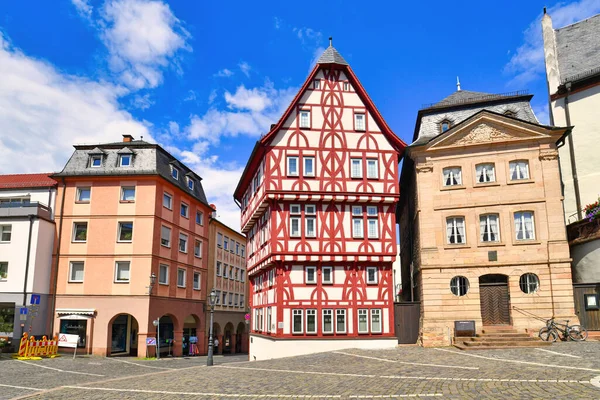 Aschaffenburg Germany July 2020 Давні Будівлі Традиційною Дерев Яною Рамою — стокове фото