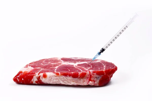 Concepto Para Animales Modificados Genéticamente Antibióticos Residuos Medicamentos Alimentos Que — Foto de Stock