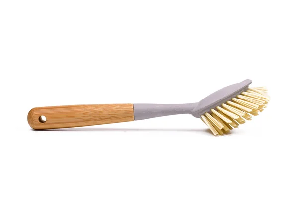 Eco Friendly Cleaning Brush Wood Bio Based Babmboo Plastic Handle — Stock Photo, Image