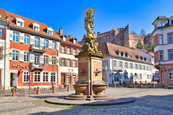Heidelberg Německo Duben 2020 Náměstí Kornmarkt Starém Historickém Centru Města — Stock fotografie