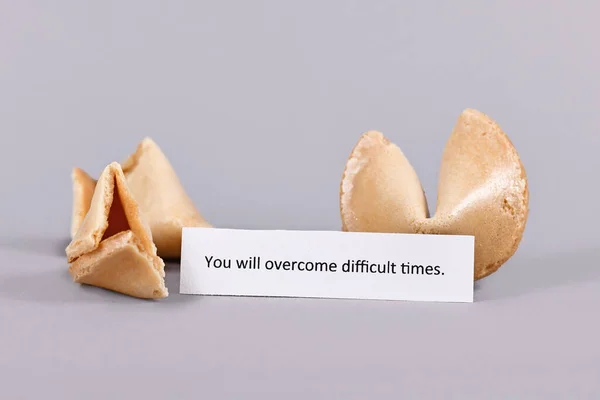 Motivational Text Paper Saying You Overcome Difficult Times Next Fortune Stock Photo