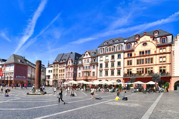 Mainz Alemanha Julho 2020 Praça Cidade Velha Mercado Centro Histórico — Fotografia de Stock