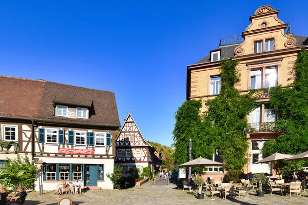 Heppenheim Allemagne Septembre 2020 Place Marché Avec Beaux Bâtiments Colombages — Photo