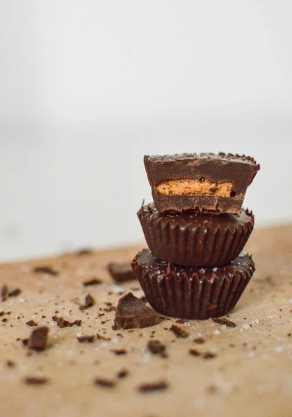 Selbstgemachte Pralinen Mit Erdnussbutter — Stockfoto