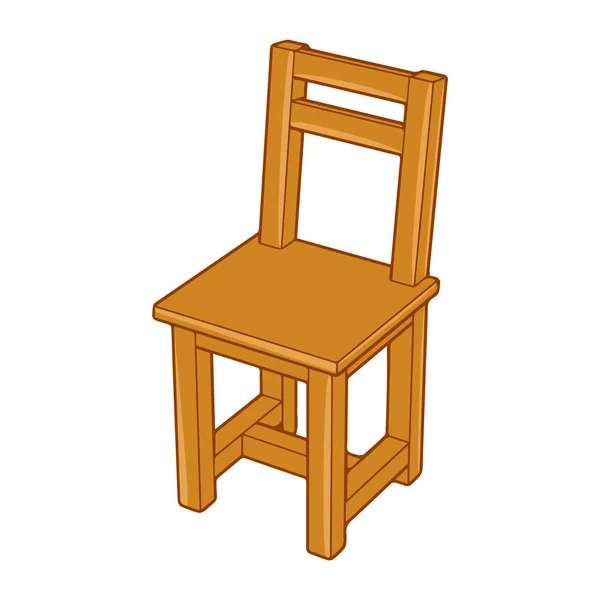 Cadeira Madeira Ilustração Isolada Sobre Fundo Branco — Vetor de Stock