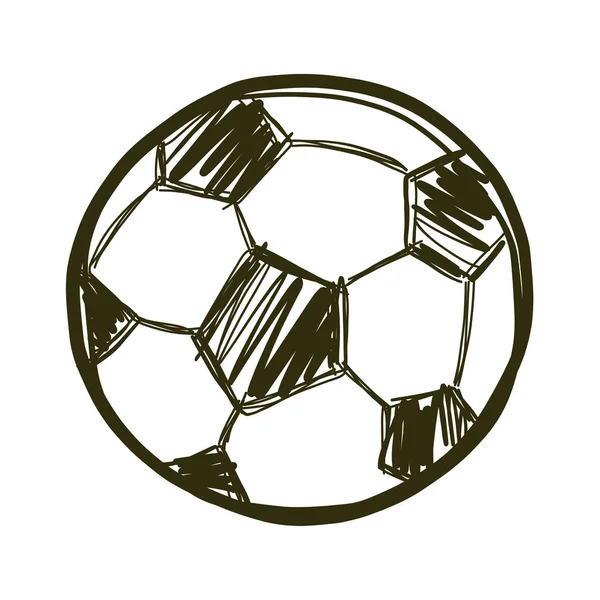 Hand Zeichnen Fußball Isolierte Abbildung Auf Weißem Hintergrund — Stockvektor