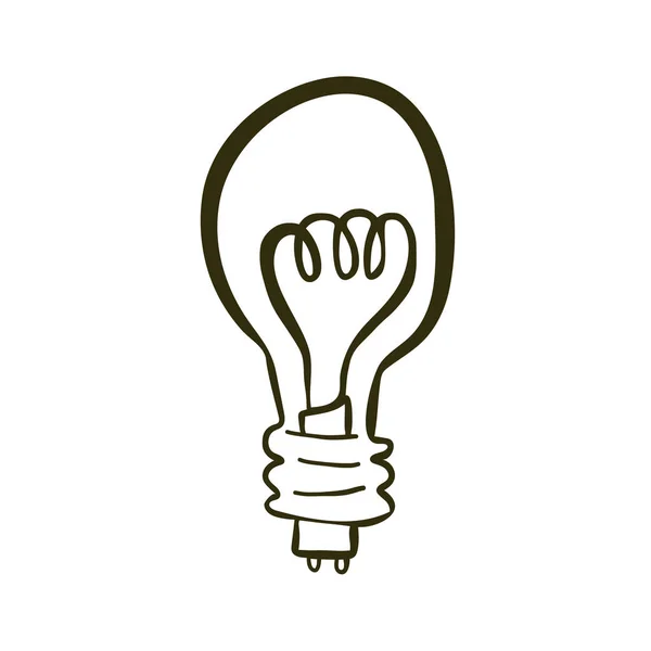 Ampoule Dessinée Main — Image vectorielle