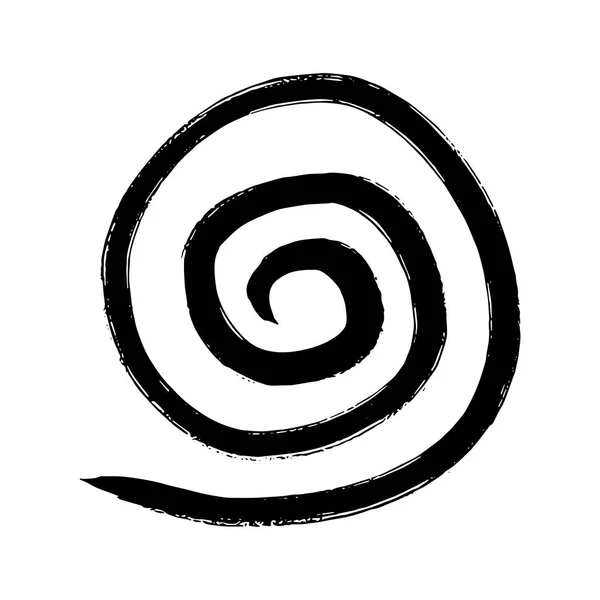 Círculos Espirales Negros Dibujados Mano — Vector de stock