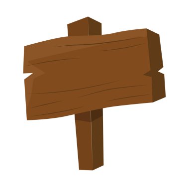 Beyaz arka plan üzerinde ahşap işaretler izole illüstrasyon