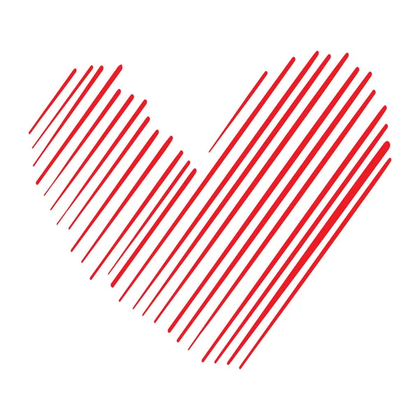 Hand Drawn Red Heart — Stock Vector