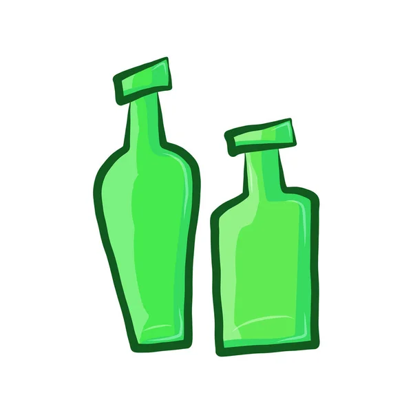 Empty Bottles Isolated Illustration White Background — Stock Vector
