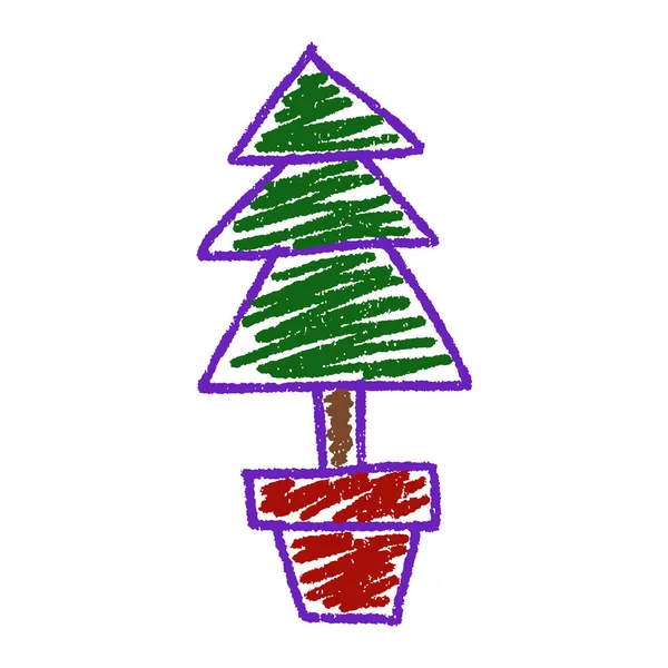 Hand Draw Christmas Tree — Stock Vector