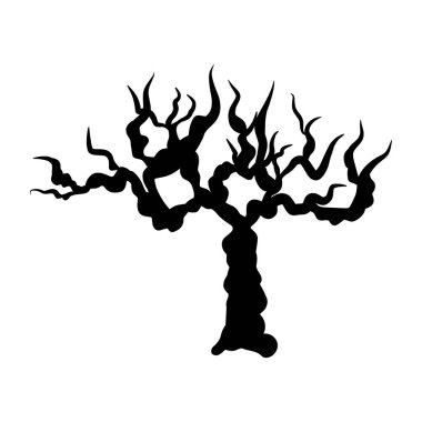 Beyaz arkaplanda ağaç silueti izole edilmiş