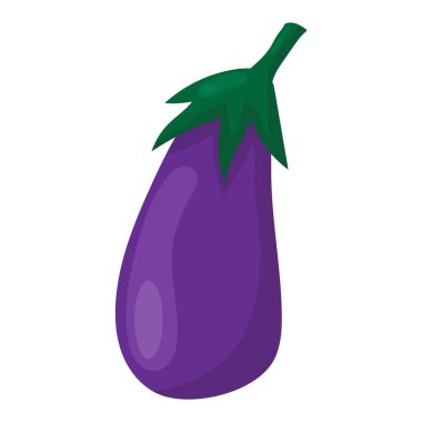 Beyaz arka plan üzerinde sebze patlıcan izole illüstrasyon