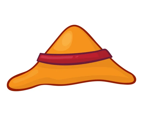 Sombrero Paja Ilustración Aislada Sobre Fondo Blanco — Vector de stock