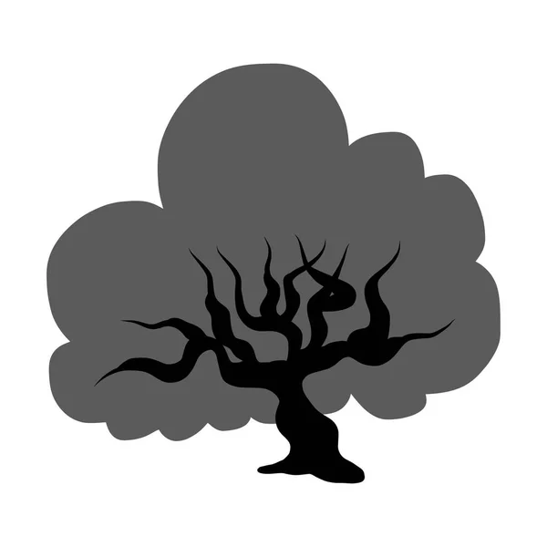 Sílhueta Árvore Ilustração Isolada Sobre Fundo Branco — Vetor de Stock