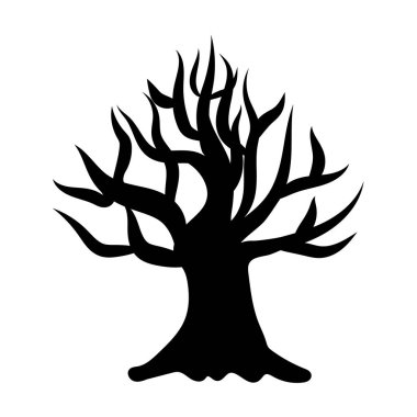 Beyaz arkaplanda ağaç silueti izole edilmiş