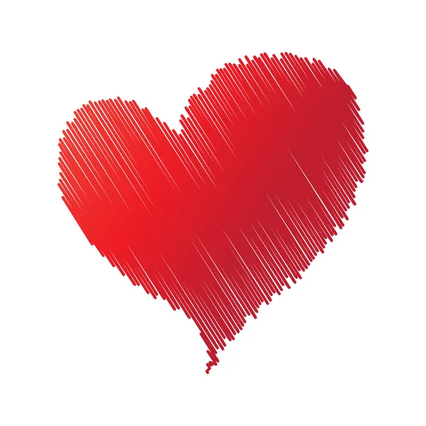 Corazón Rojo Dibujado Mano Del Círculo Garabatos — Archivo Imágenes Vectoriales