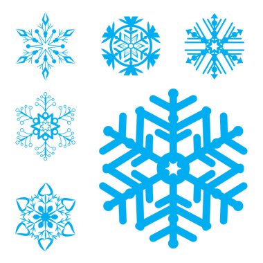 Kar taneleri Noel kümesi. vektör simgesi beyaz arka plan