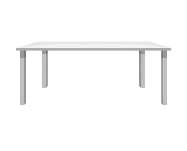 Tahta masa beyaz arkaplanda izole edilmiş resimleme